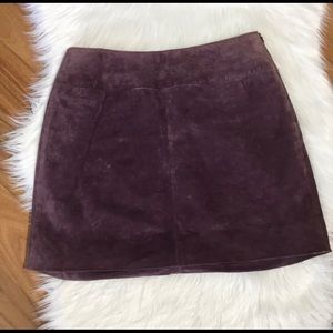 Purple suede skirt
